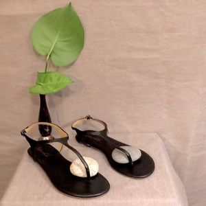 NWOB Super sleek Splendid brand black leather sandals, US 9.